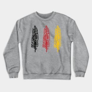 Three Feathers Medicine Wheel Colours Indigenous WAWEZHI CANADA Crewneck Sweatshirt